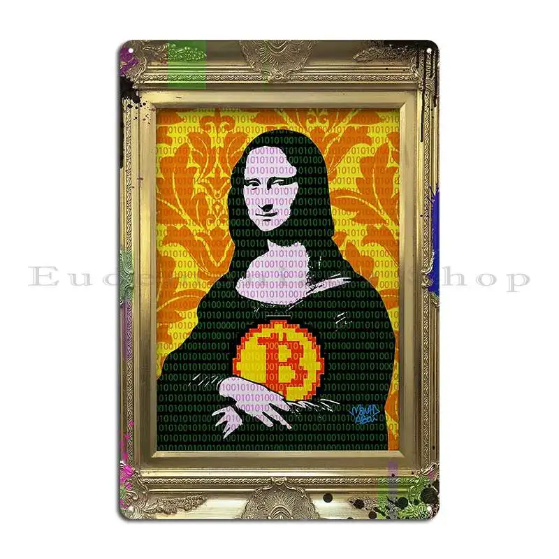 Lisa dostala bitcoin kovový znak retro vintage stena dekora
