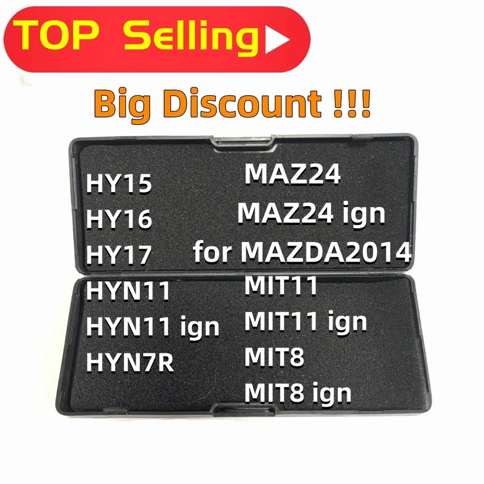 Lishi 2 v 1 nástroja Hy15 Hy16 Hy17 Hyn11 Hyn11ign Hyn7r Maz24 Maz24ign MIT11 MIT11ign MIT8 MIT8Ign pre Mazda2014