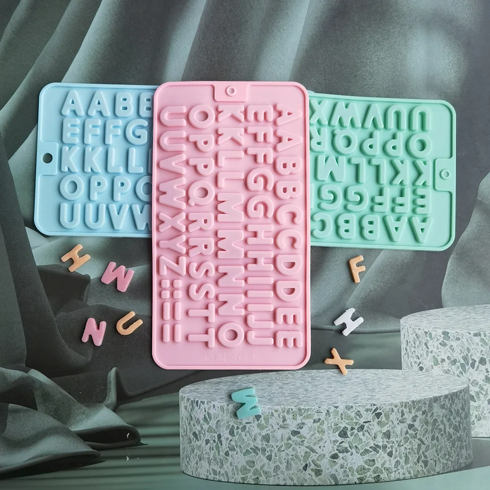 List a číslo čokoládové silikónové formy abeceda cookie cukrovinky Candy Cake Fold Form Pečivo Tray náradie Cake Ozdobiť kuchynské doplnky