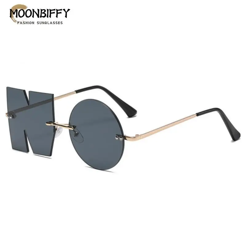 List bez večierku vtipné okuliare Módna osobnosť Slnečné okuliare Rimless Nepravidelné okuliare Outdoor Cycling Protection Uv400 Kid Gift