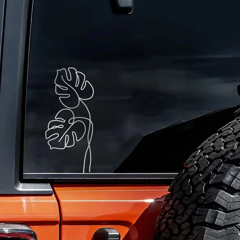 Listová nálepka Monstera Leaf Car Window Grafics Truck Truck Body prenosný prenosný počítač Vinyl Decal Waterproof Lover Decor Doplnok