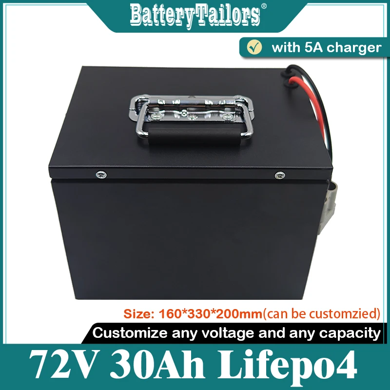 Litium 72V 30AH LIFEPO4 BATKÁRNA BATÍVA Hlboký cyklus s BMS 24S pre 5 000 W 3000 W záložné elektrické elektrické slnečné systémy +5A nabíjačka