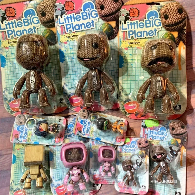 Little Big Planet Anime Action Figure Hnudné kĺby Kľúčenka prívesok Game Sackboy Afro Sackbot Birthday Gift pre detské modelové hračky
