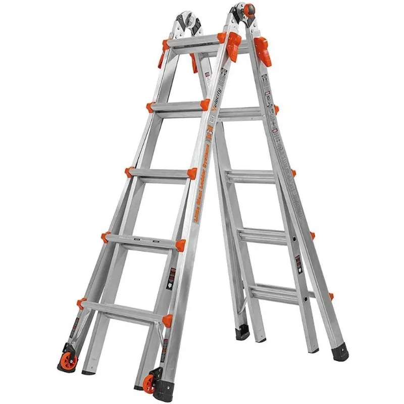 Little Giant Ladder Systems, Rýchlosť s kolesami, M22, 22 ft, viacbodový rebrík, hliník, typ 1A, 300 libier hmotnosť