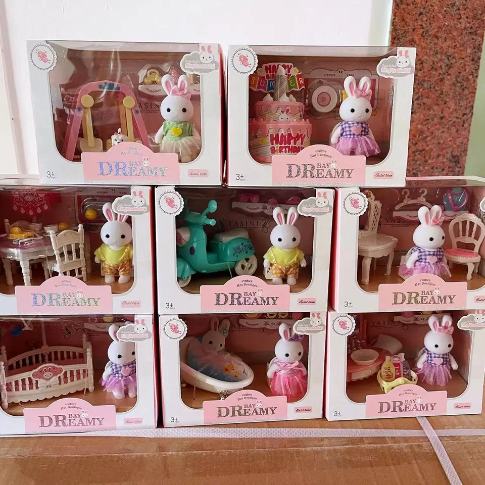 Little Rabbit Dresser Krásna scéna Play hračky simulácia Modelovanie detí narodeniny darček interakcia v interakcii rodičov a detí