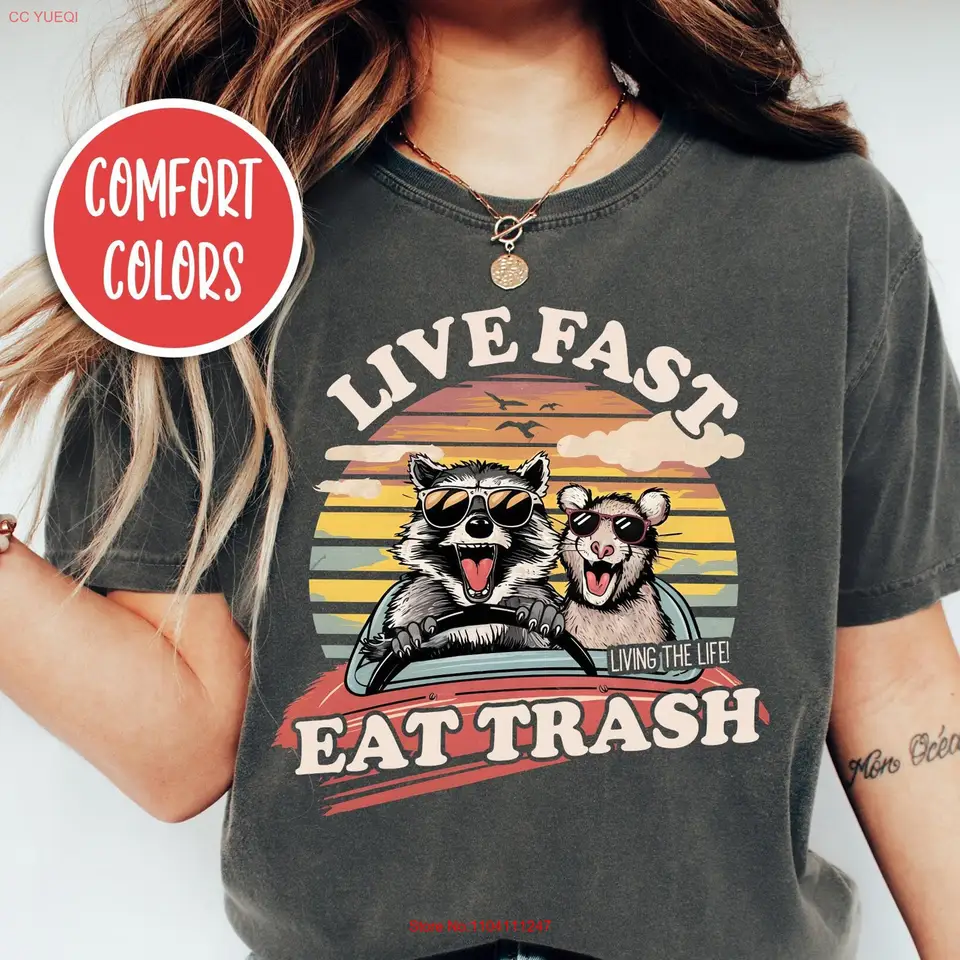 Live Fast Eat Trash tričko Funny rackoon racoon s meme protichodné possum mašleni milovník Panda dlhé alebo krátke rukávy