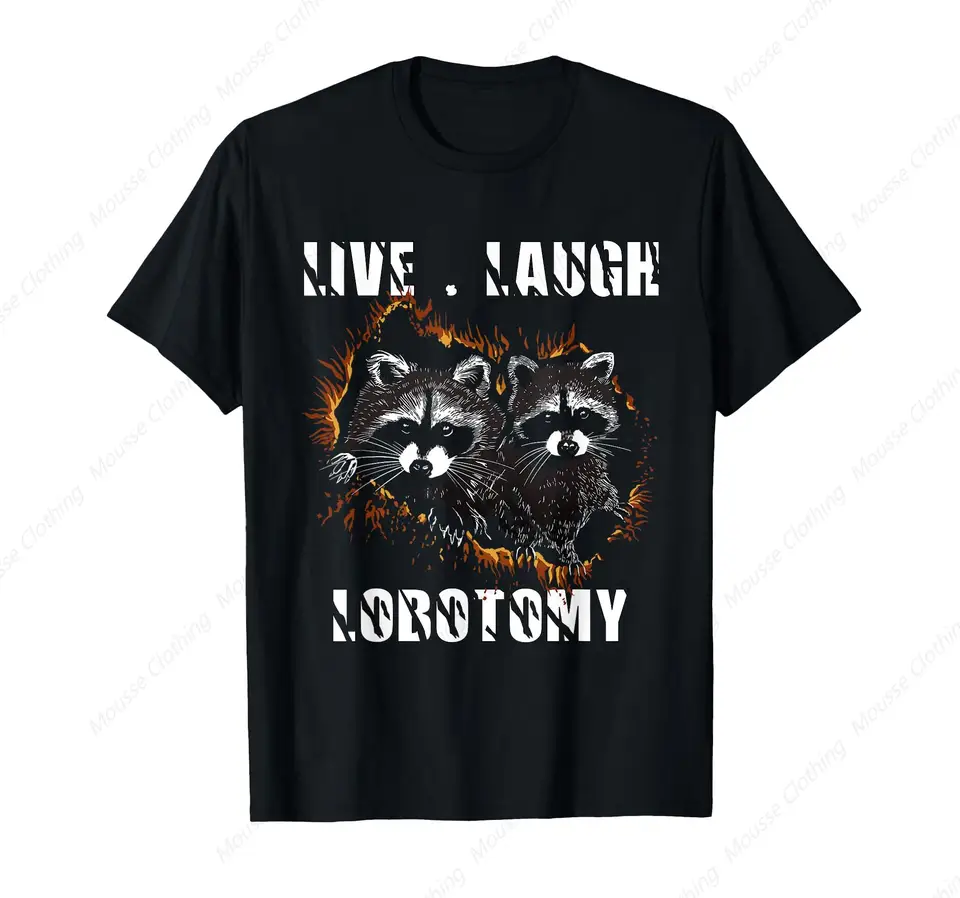 Live Laugh Lobotómia retro milenci opossum tričko