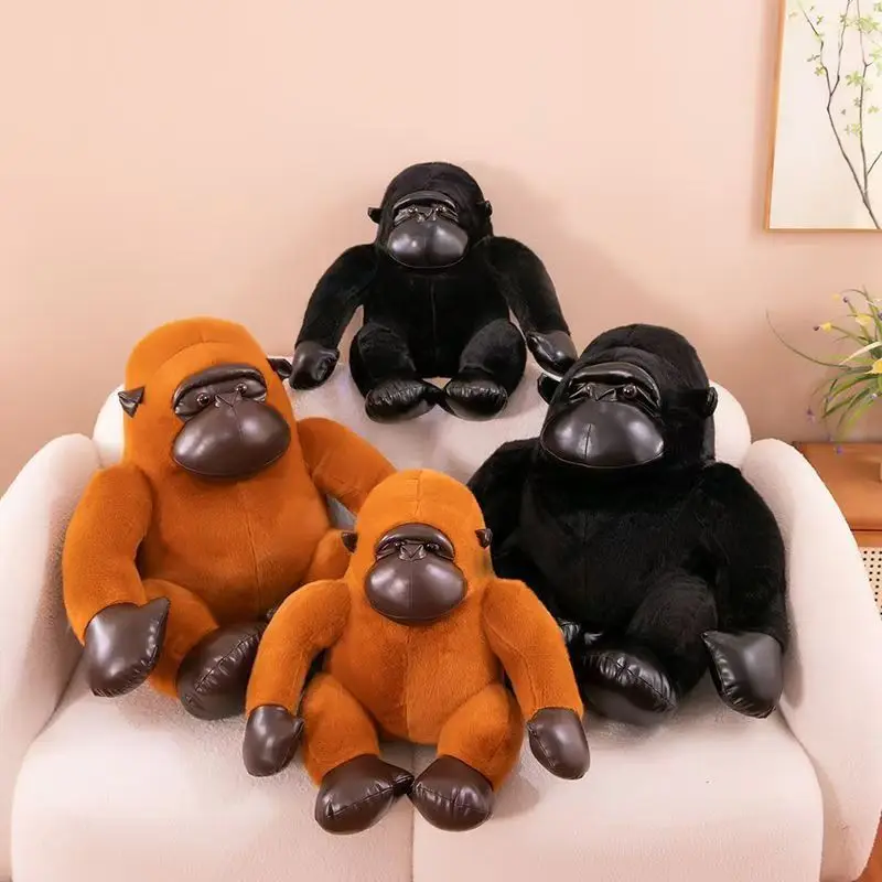 Lively Black and Gold Gorilla Doll Doll Doll Plush Hračky Oddelenie sprevádzania hračiek pre bábiky Posielať deti sprevádzané hračky