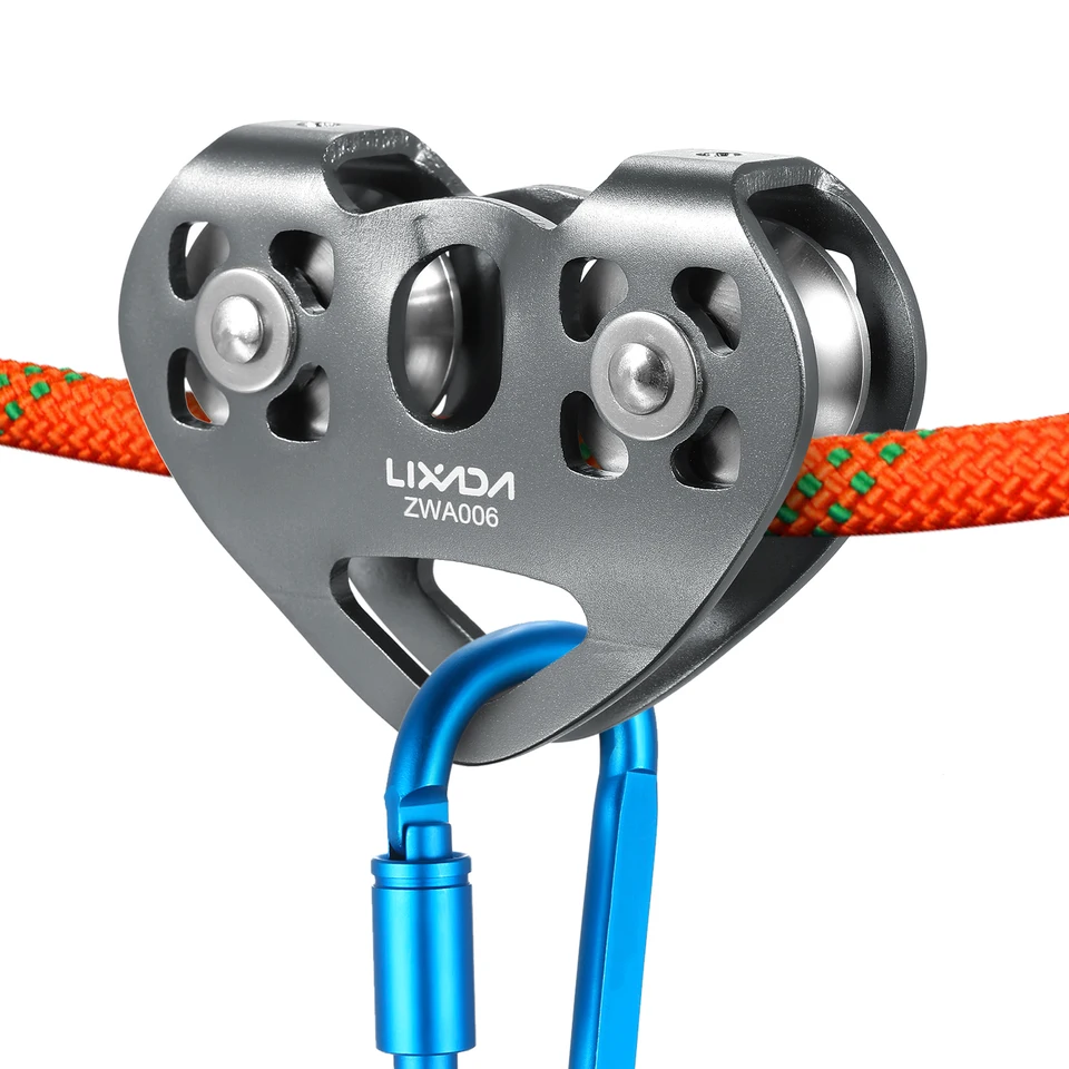 Lixada 30kn Cable Trolley Sladka s guľôčkovým ložiskom Caving Caving Aloft Work Rescue