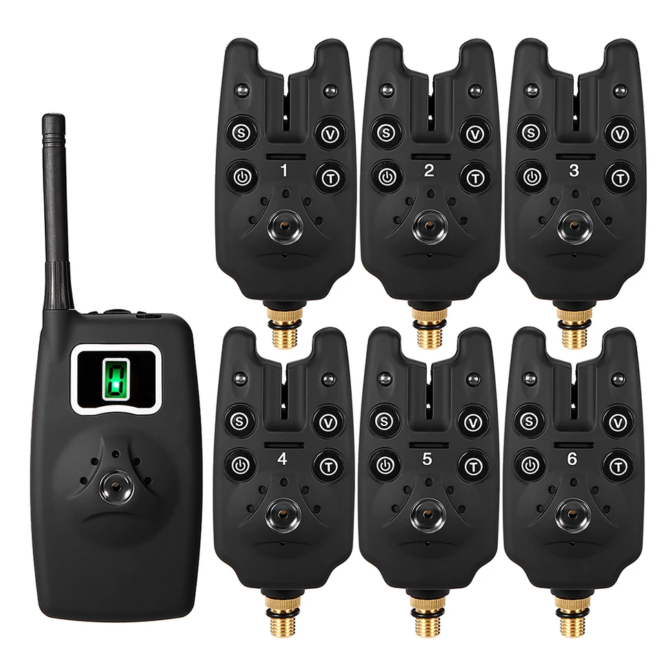 Lixada bezdrôtové rybárske sústo sada Alarms Digital Fishing Alarm Kit LED Alarm Indikátor výstrahy zvončeka Rybolov na zips