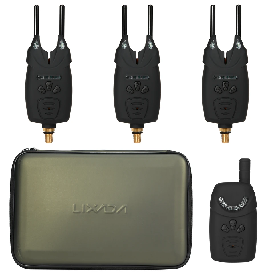 Lixada Elektrocnic rybárske výstrahy uhryznuté Alarm LED bezdrôtové rybolovné alarm Loud Digital Fishing Regeser Sound