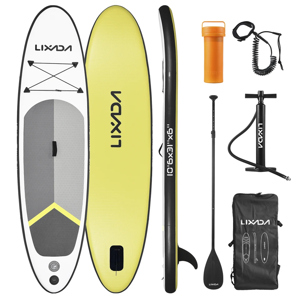 Lixada nafukovacia pádlová doska Postavte sa pre dospelých 6 palcových hrubých suparboard water Sport Surf Sund Surf s pádlovým čerpadlom batohom