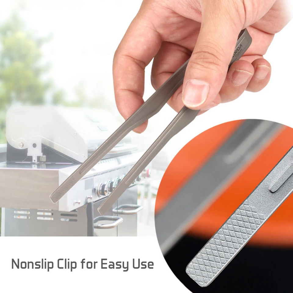 Lixada Tongs BBQ Grilling Tool Titanium Lightweight Outdoor Camping Backpacking Davičné varenie nástroja Kuchár