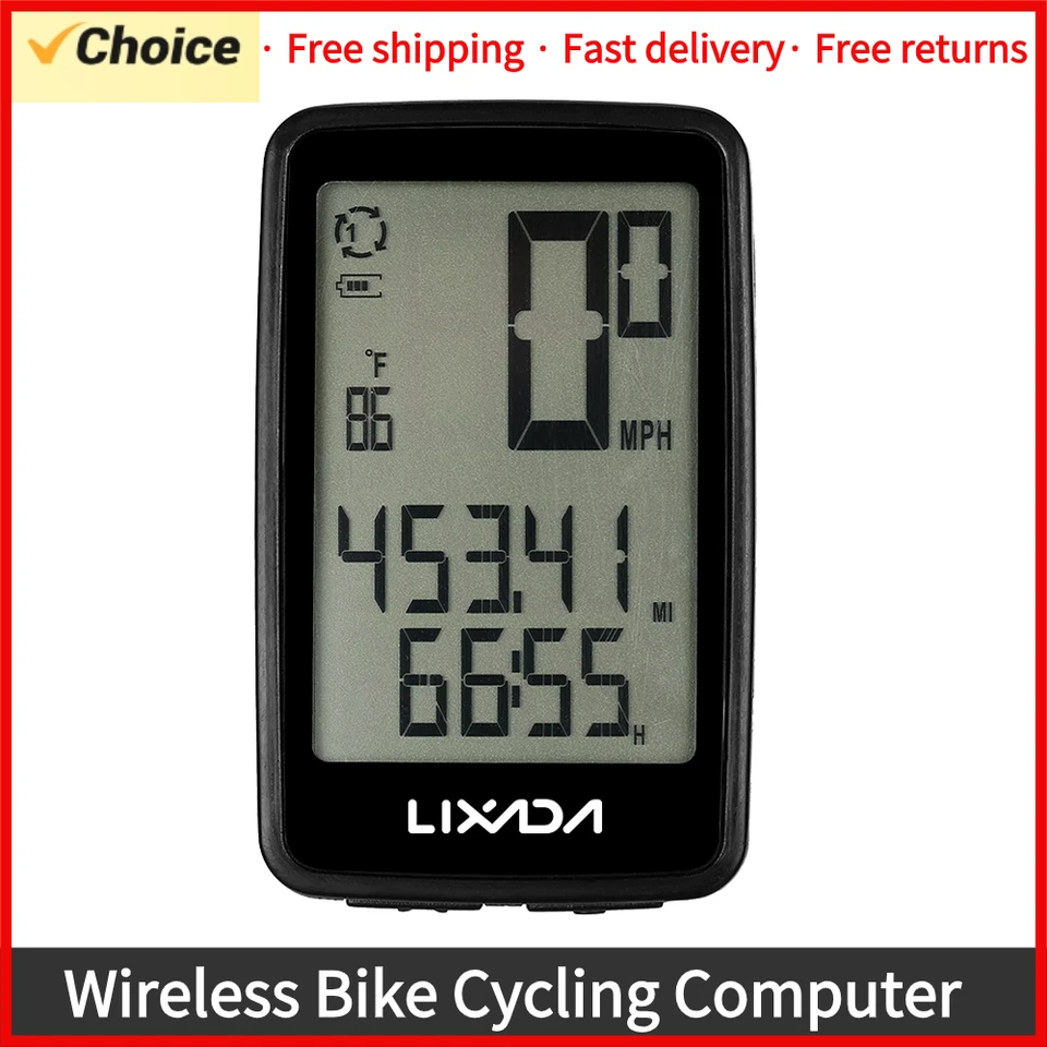 Lixada USB Nabíjateľný počítač bezdrôtového bicykla s kilometerom na bicykel.