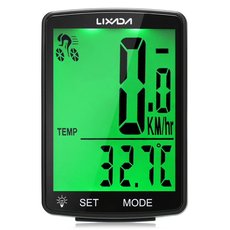 LIXADA Wireless Bike Computer Multifunkčná LCD obrazovka Bicycle Computer Mountain Bike Schadometer kilometer kilometer IPX6 nepremokavý