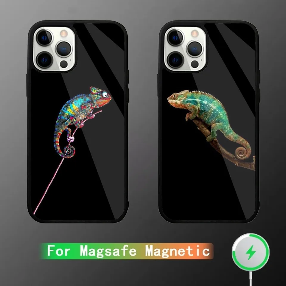 Lizards Gecko Animal Pets Telefón pre iPhone 15,14,13,12,11, Plus, Pro, Max Mini Magsafe Magnetic Wireless nabíjanie