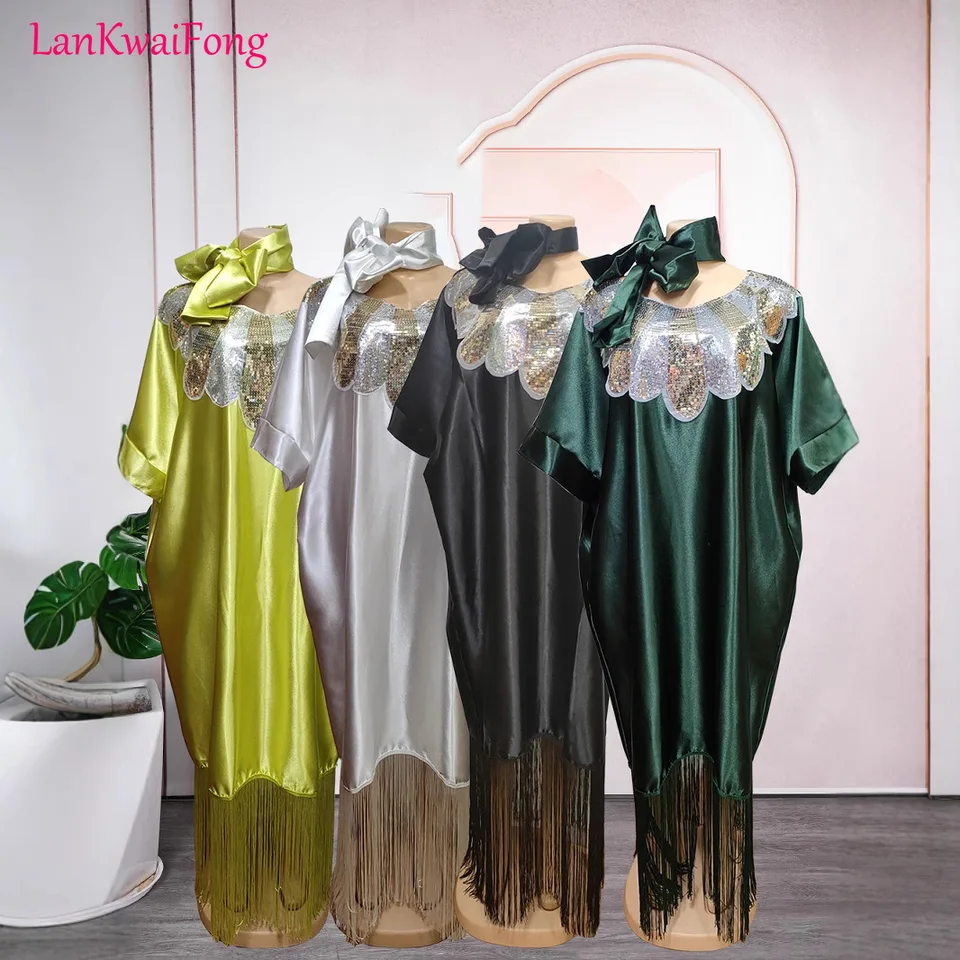 LKF Elegantné príležitostné voľné šaty Moslimské etnické oblečenie okrúhly krk s krátkym rukávom Patchwork dlhé šaty