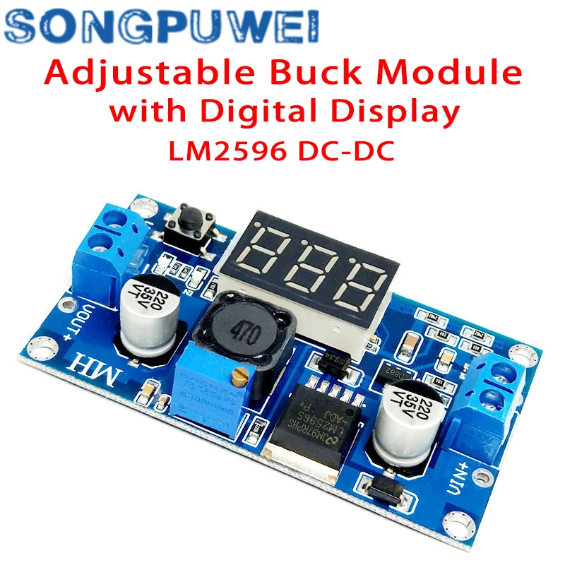 LM2596 2.5-40V 3A Buck Converter s displejom LM2596S DC-DC Nastaviteľný modul napájacieho regulátora napätia