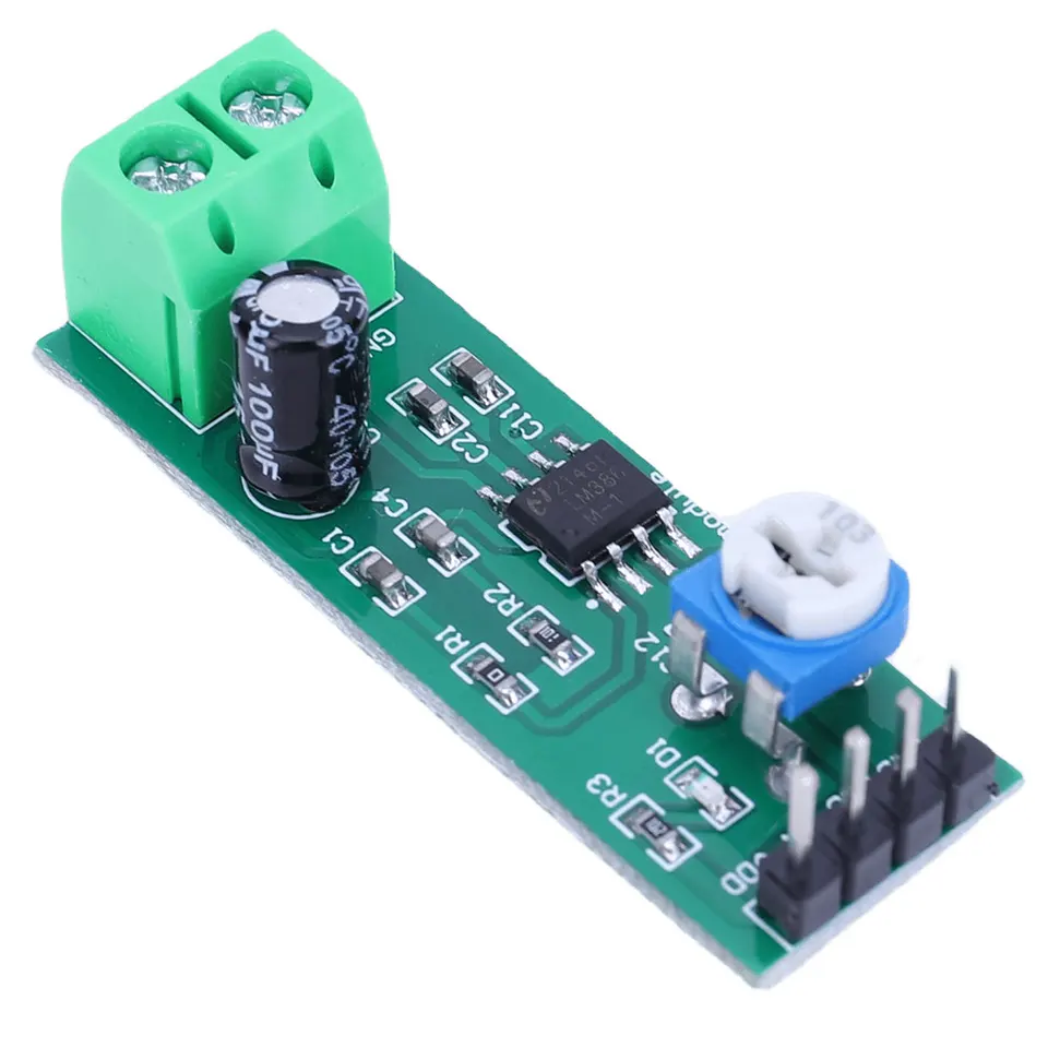 LM386 Digital Mono zosilňovač 200-krát získava doska zosilňovača s jedným kanálom 5V-12V Vstup pre elektronickú súpravu DIY reproduktorov