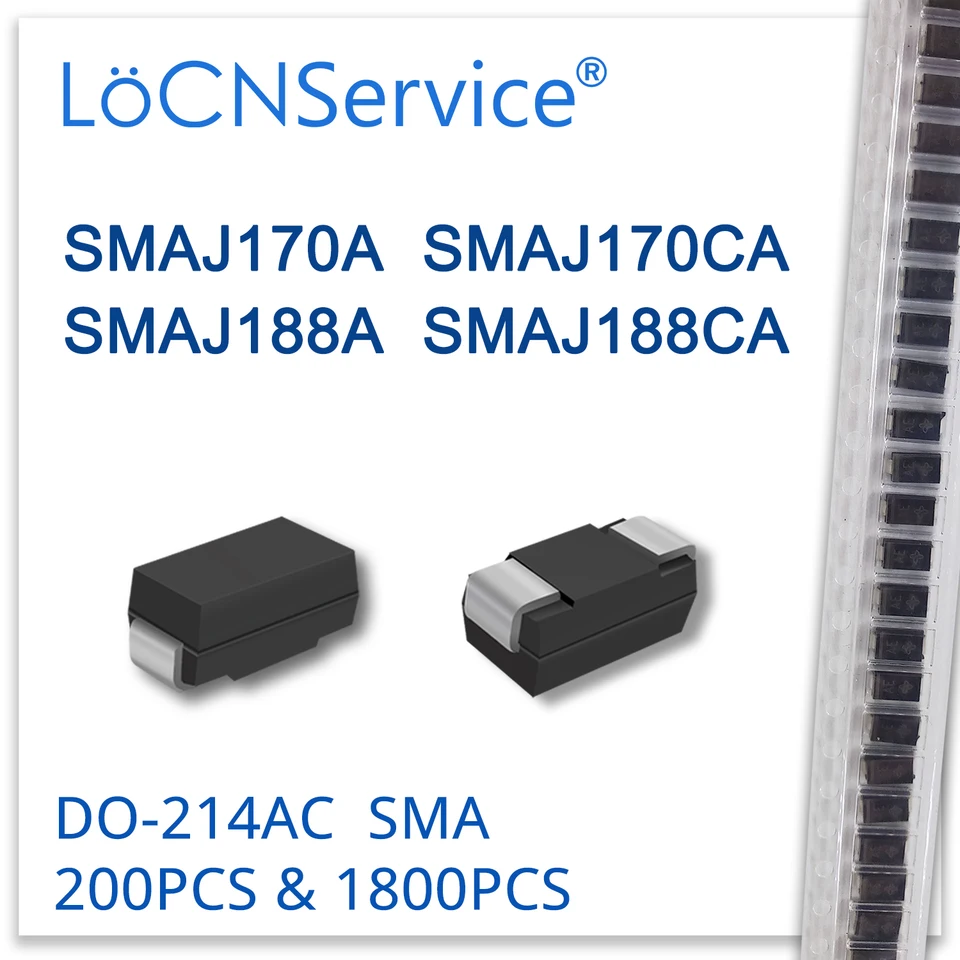 LOCNSERVICE 200ks 1800ks SMAJ SMaj170 SMaj170a SMaj170ca SMaj188 SMaj188a SMaj188ca Diode DO214AC TVS
