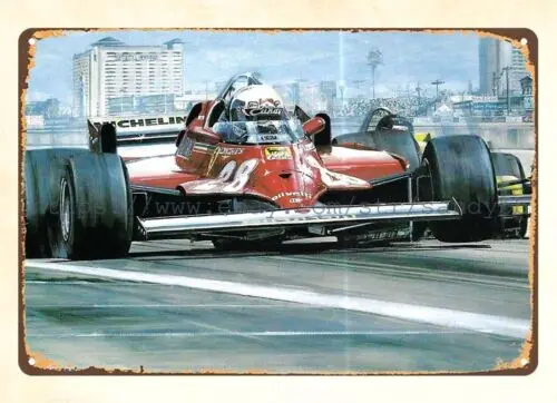Lodge Cafe Metal Art Wall Art Racing Didier Pironi Metal Tin Sign