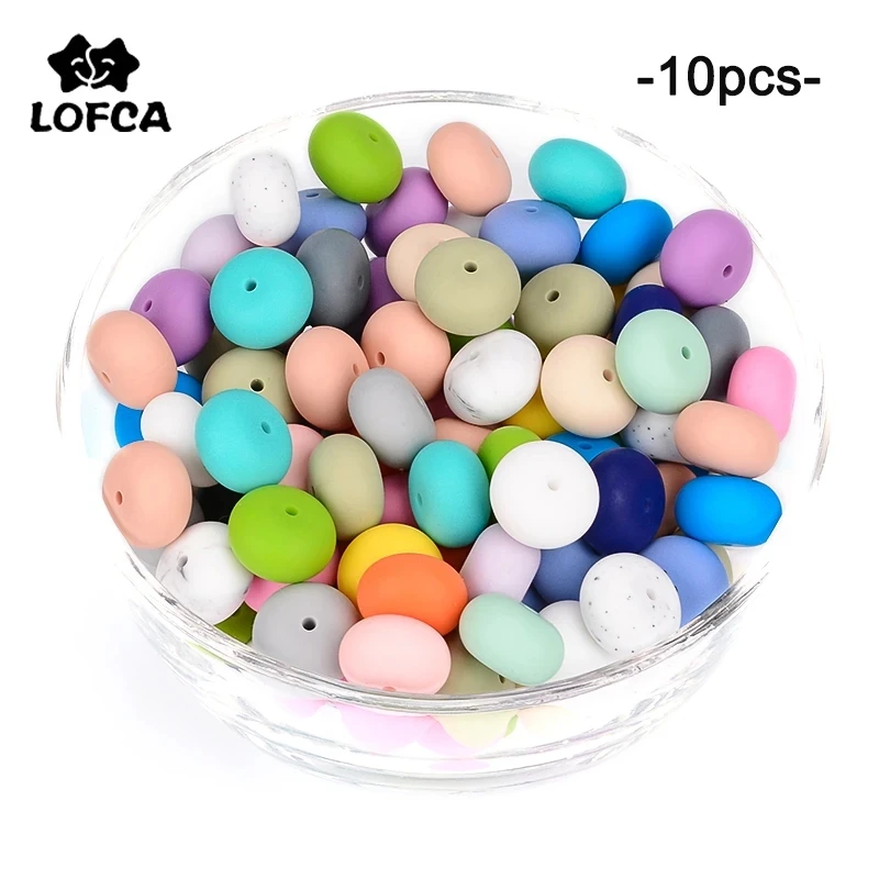 LOFCA 10ks/lot 19 mm abacus voľné silikónové guľôčky Elegantné korálkové guľôčky náhrdelníka pre DIY náramok náhrdelník