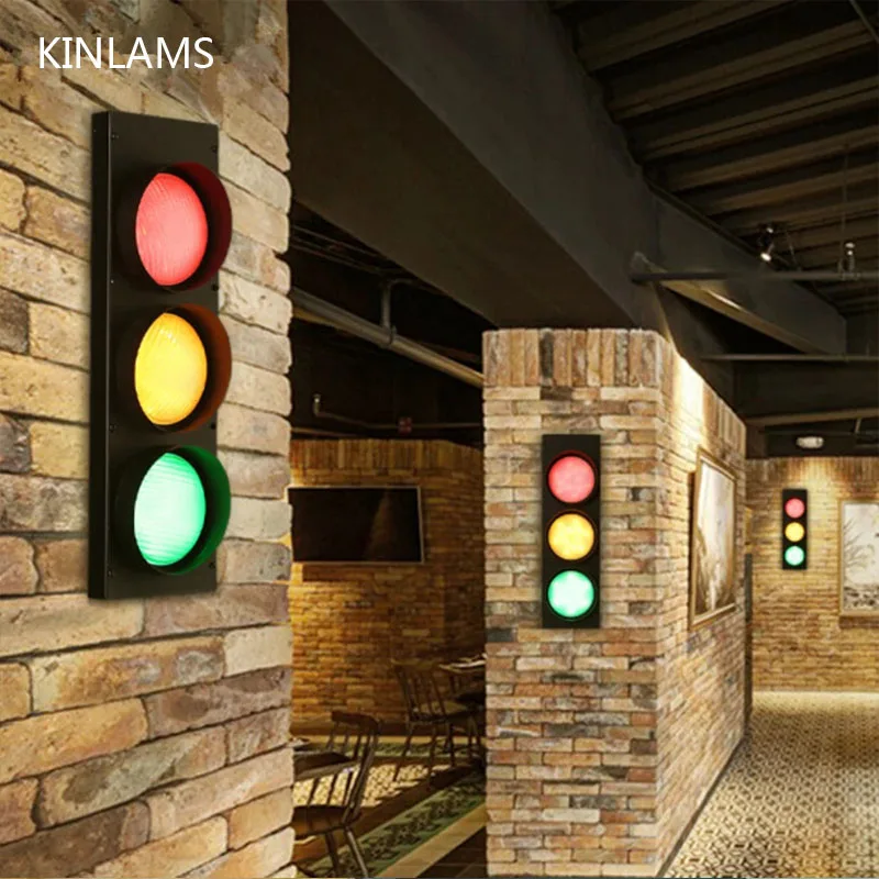 Loft Wall Decor Lamp American Creative Osobnosť Semafory Retro Industrial Wind LED lampa kaviareň bar bar