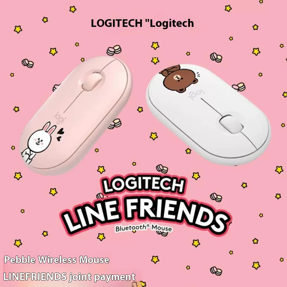 Logitech Pebble Pebble Pebble Wireless Wireless Bluetooth Mouse tichá pohodlná kancelária prenosná prenosná USB Dual Mode Cartoon