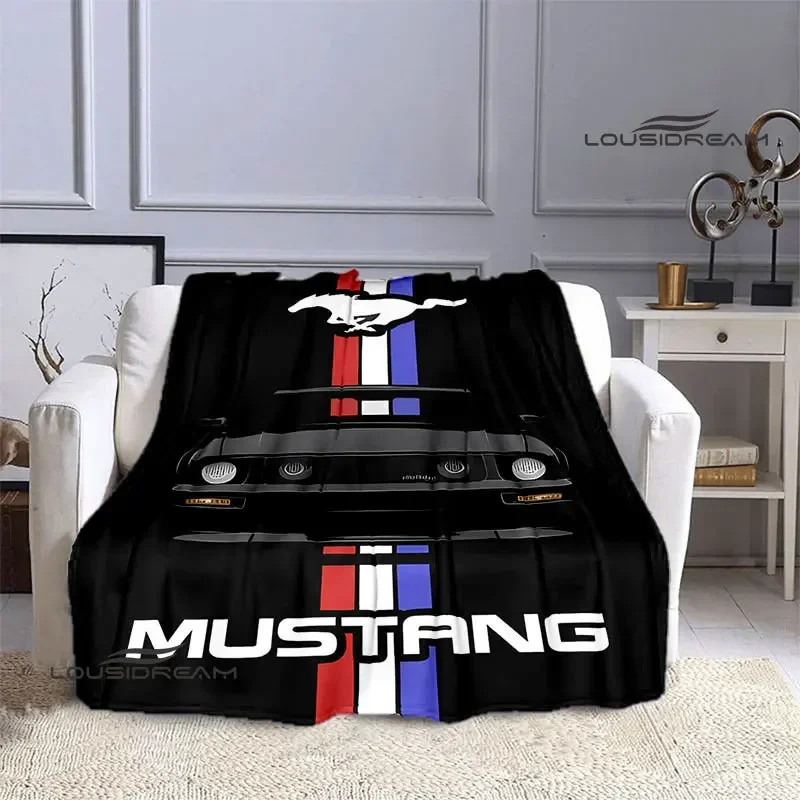 Logo auta Mustang Tlačené prikrývky flanel prikrývka teplé prikrývky prikrývky pre postele dúhová prikrývka piknik prikrývka narodeniny darček