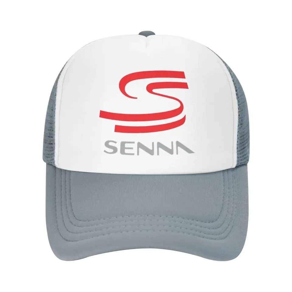 Logo Ayrton Senna Merch Mesh Foam Trucker Hat Summer Priedubné pletivé sieťoviny Snapback Cap módne prispôsobenie