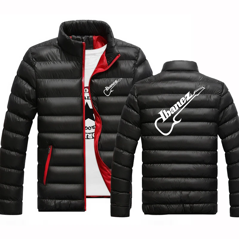 Logo gitary Ibanez 2024 Muži Nová jesenná a zimná tlač Teplá vysokokvalitný voľný čas štvorfarebná bavlnená bunda Hoodie Top