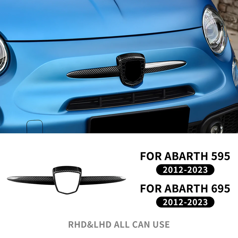 Logo Skutočné tvrdé uhlíkové vlákno predné odznaky Whiskers pre Abarth 595 695 2012 2013 2014-2016 2017 2018 2019 2020 2021 2022 2023