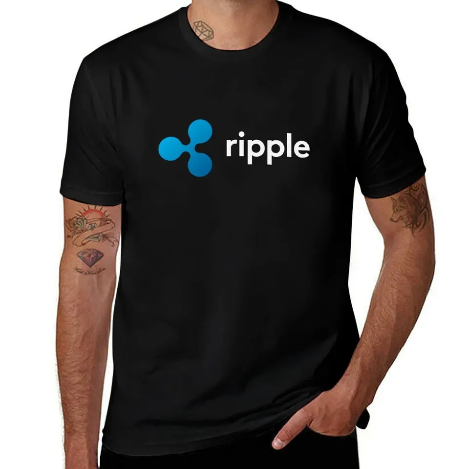 Logo zvlnenie (xrp) Logo kryptomeny tričko Colné basketbalové grafické odpaliská pánske košele Grafické tričko