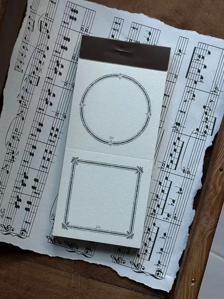 Loidesign Vintage Frame-Label Wax Seal Poznamenáhový poznámkový blok Set Planner DIY Scrapbooking Card výroba dekorácie