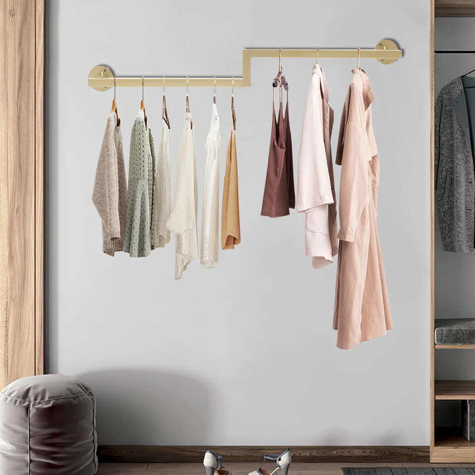 Lojalheartdy kúpeľňa odev stojan na stenu Mount Clothing Závesný prút kuchynské kovové potrubie