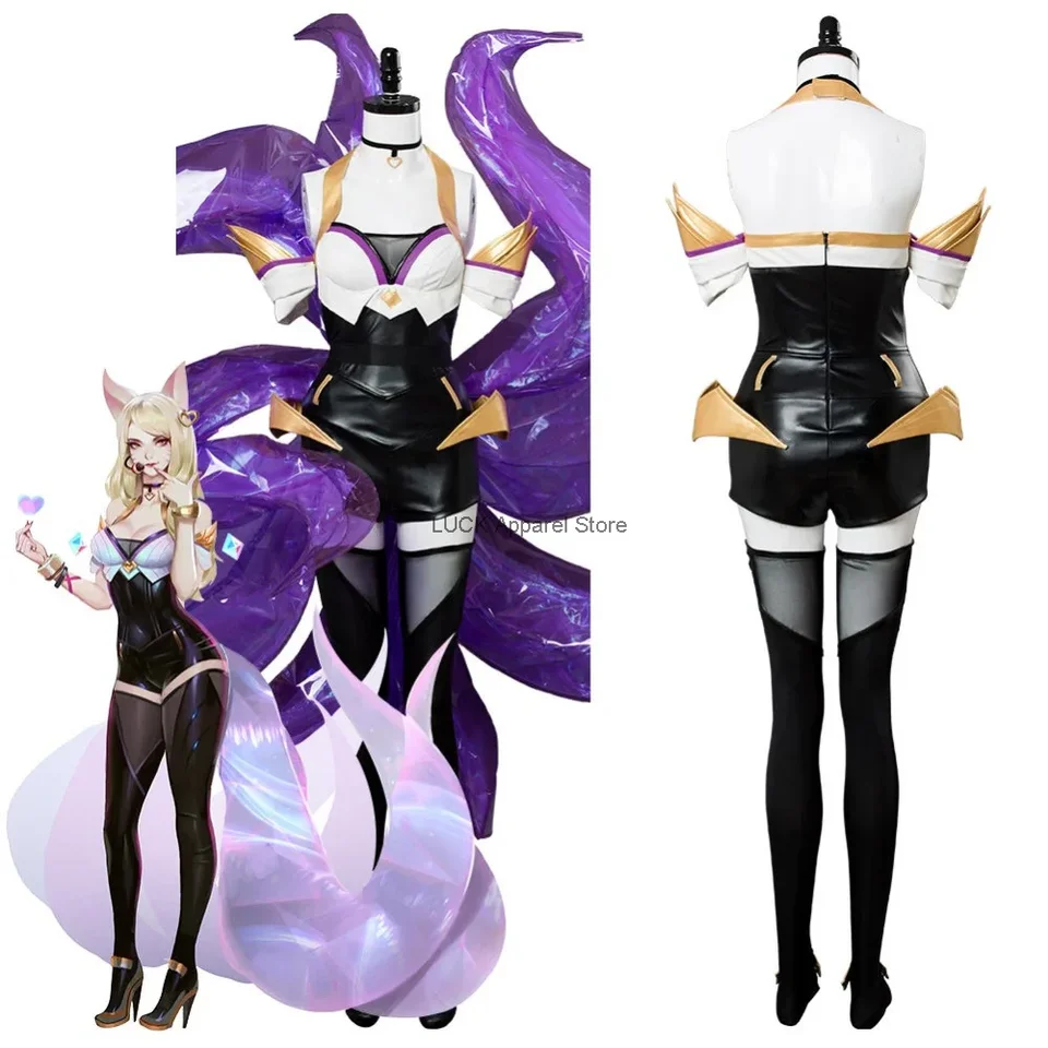 LOL deväť chvostov FOX AHRI K/DA Skin Cosplay kostýmy pre ženy pre ženy oblečenie Halloween Karneval kostýmy