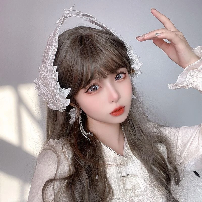LOLITA BARRETTE ANGEL KRIPS KLIPY VLASTNÉ KRIKY ANGLE KRIKOVÉ VYVÁDENIE Dievča Gothic Edge Clip Cosplay Halloween pokrývky pokrývok pokrývok pokrývok pokrývok hlavy
