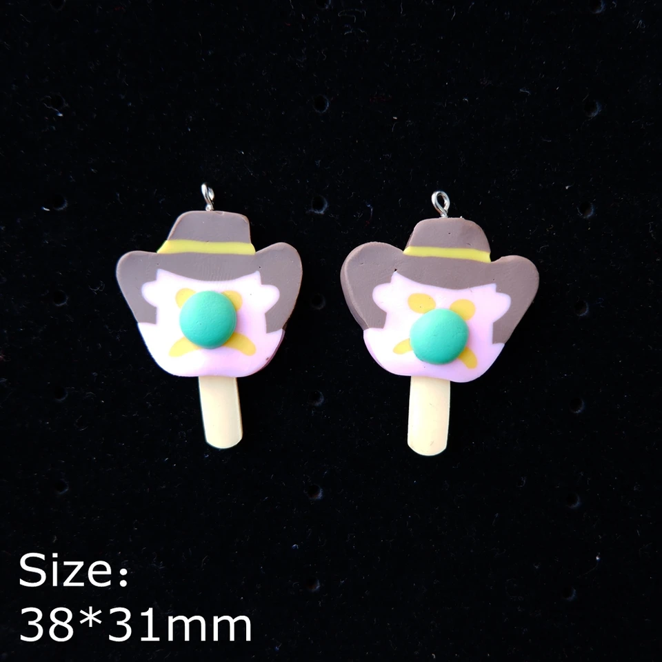 Lollipop kúzla prívesky Ploché chrbát Clay Cabochon pre DIY náhrdelník náušnice Keyring šperky výroby doplnkov