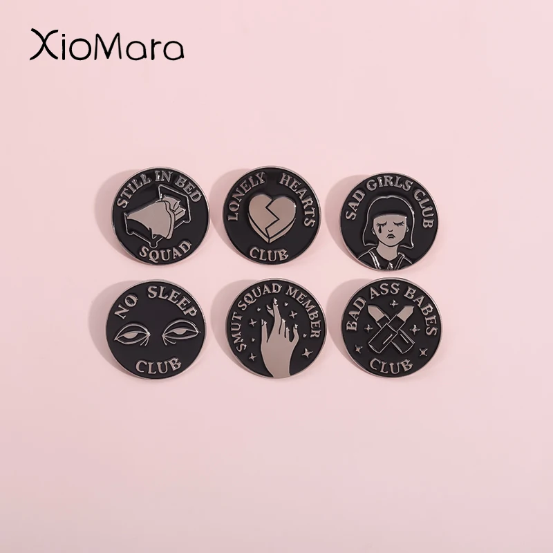 Lonely Hearts Club Club Smalt Pins Custom Dark Gothic Collection Brošes klošné odznaky punk kluby šperky darček pre najlepších priateľov