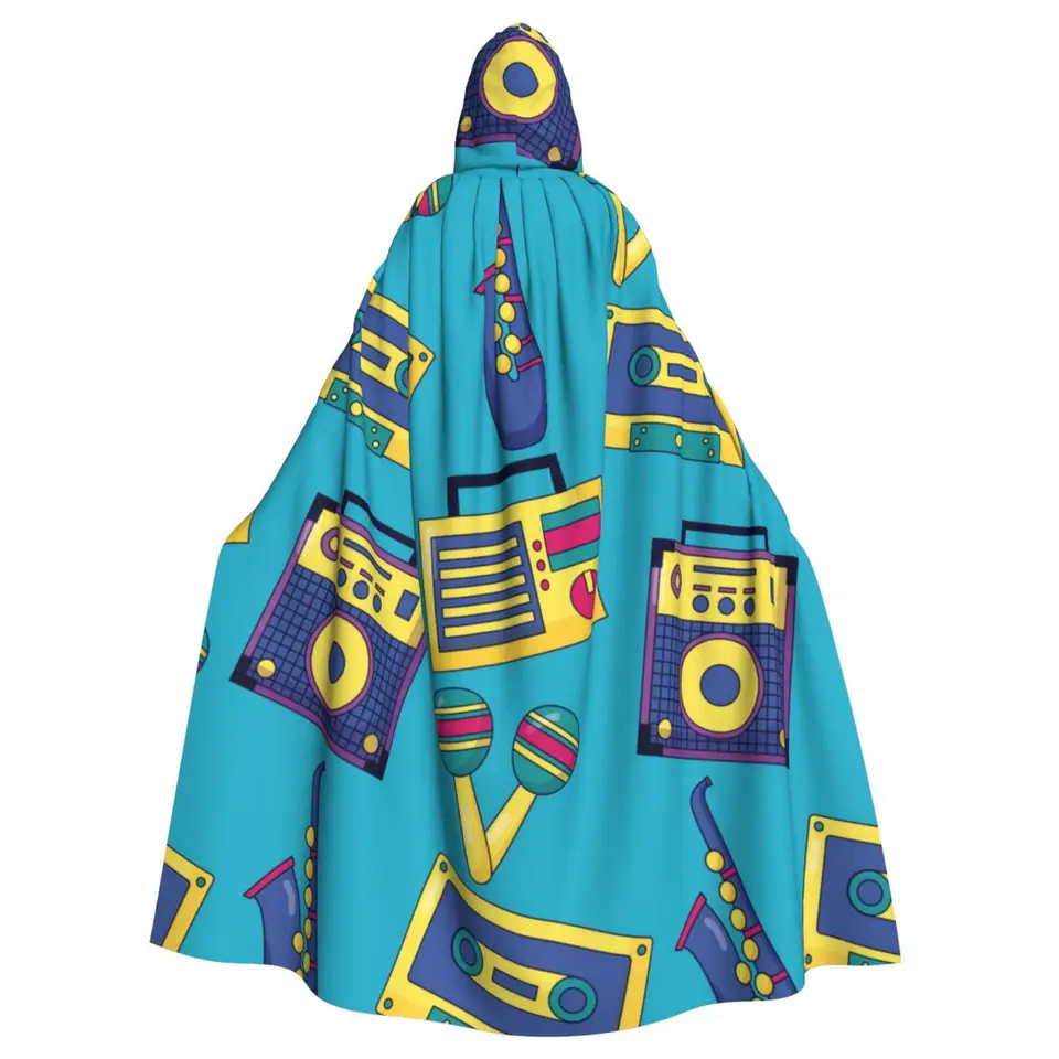 Long Cape Cloak hudobné plagáty s kabátom s kabátom jesenné kapucňu