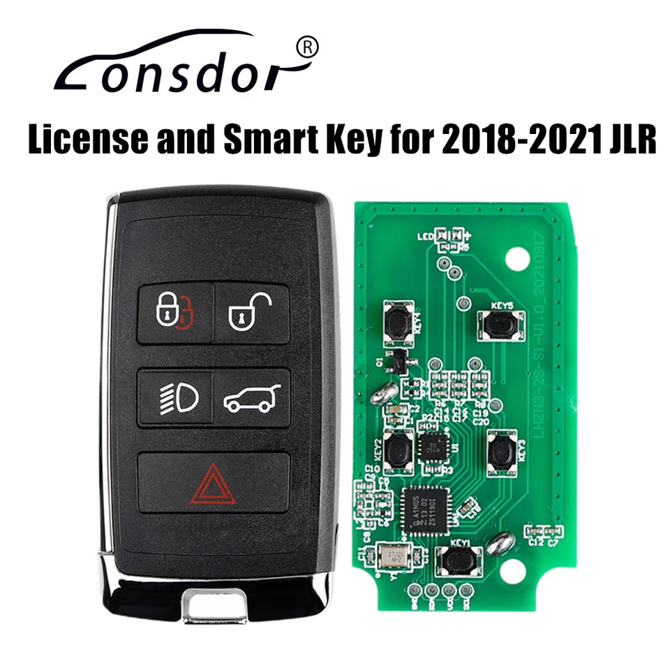 Lonsdor Smart Key pre 2015-2018/2018-2021 JLR 315MHz/433MHz s JLR License Pridať kľúč/AKL cez OBD