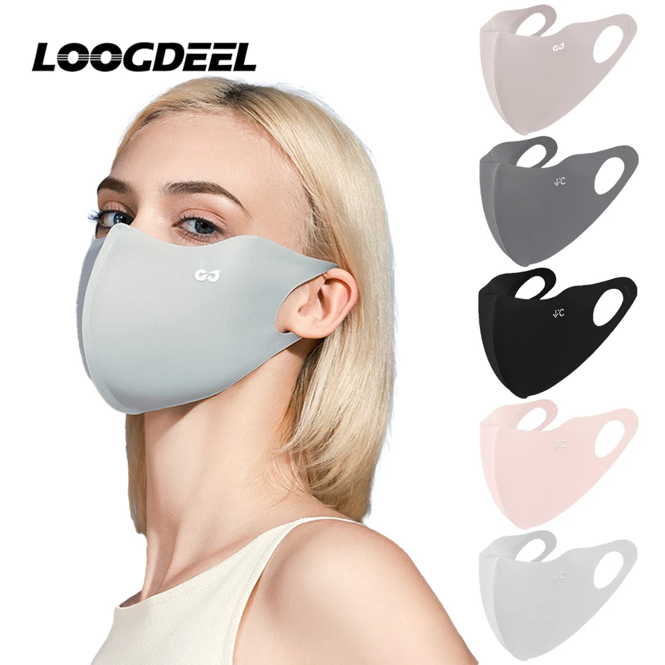 Loogdeel Cycling Anti-UV Todarecless 3D ľadová hodvábna maska ​​maska ​​Unisex Lunting Running Mask šatka ochrana pred slnkom Priedušná šatka