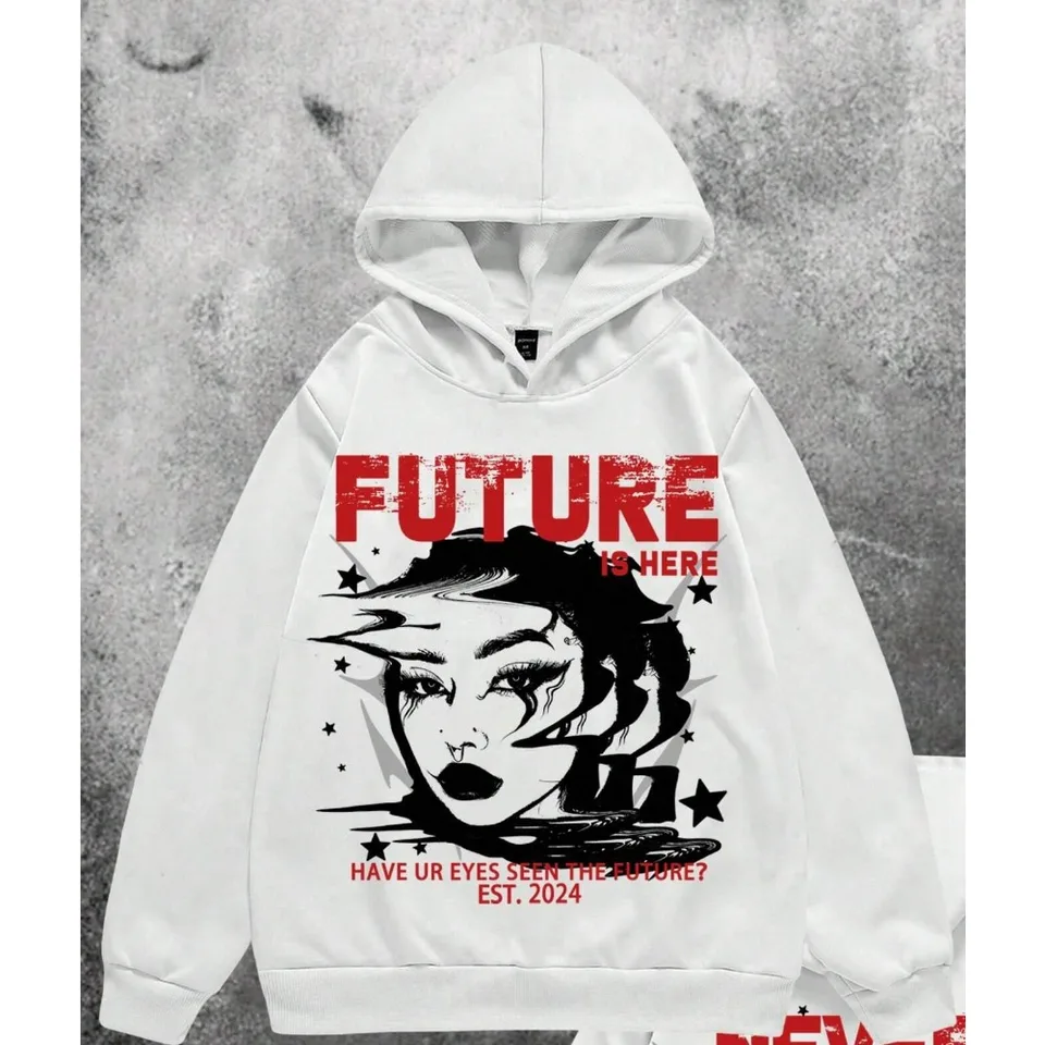Loose Street Style 2024 Nové pánske mikiny Oficiálne Website hip hop Deadpool Harajuku y2k Grafická nadmerná preprava zdarma vytlačená
