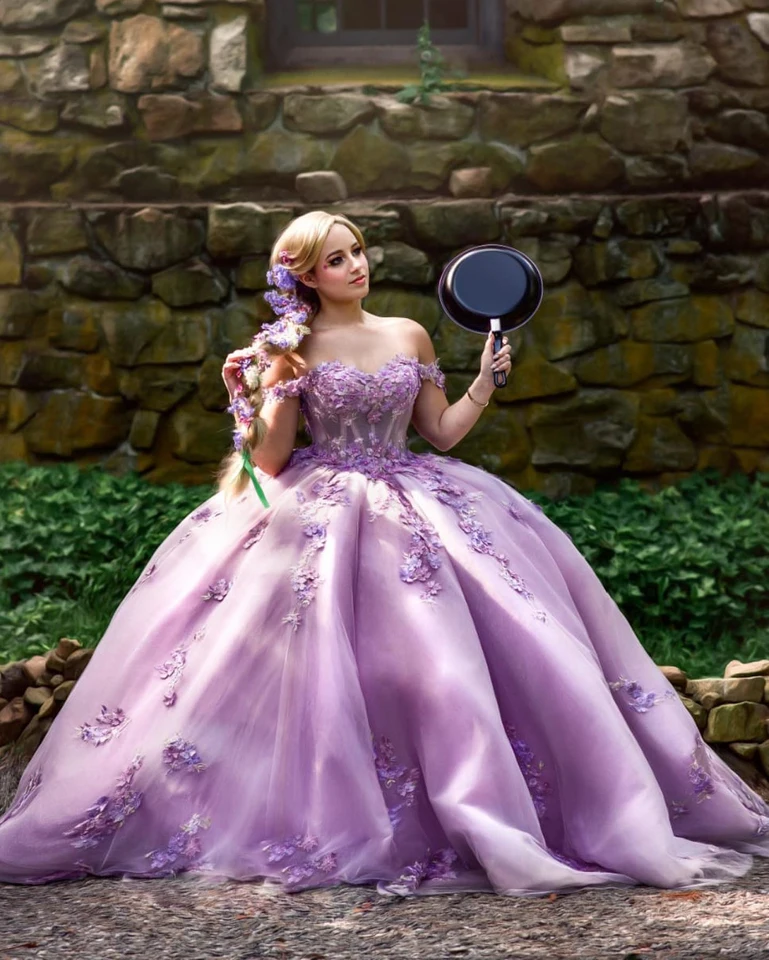 Lorencia Purple Quinceanera Šaty 2024 Ball Gown Sweetheart Lace Appliques Korálkové sladké 15 16 obliekania Vestidos de 15 Años yqd67