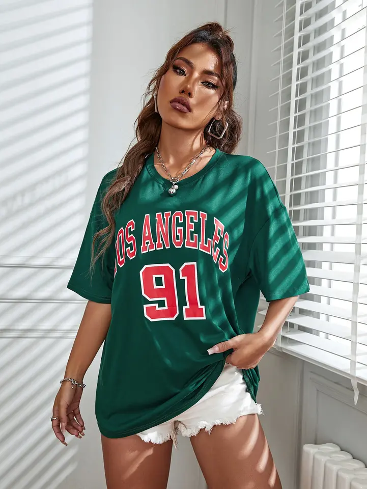 Los Angeles 91 Športové tričká Ženy USA City Tlačené oblečenie Summer Loose Tritwize T košeľa Značka Bavlna s krátkym rukávom