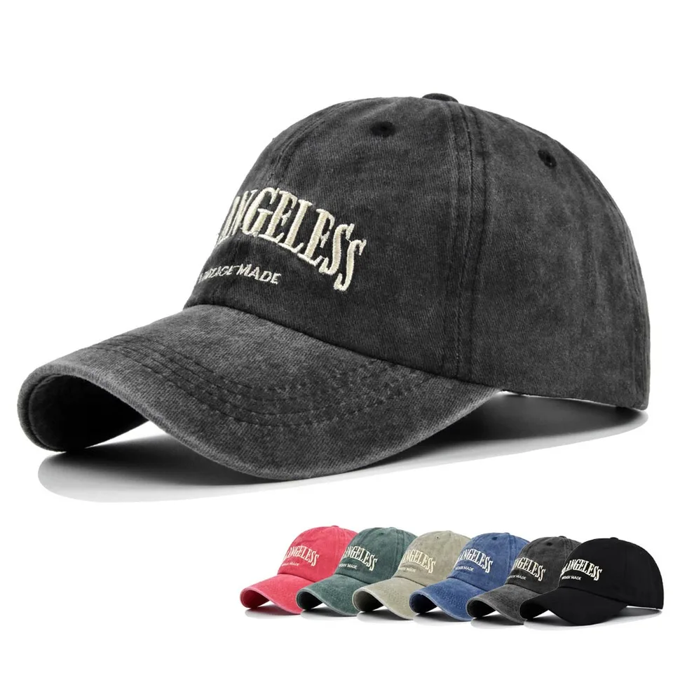Los Angeles Baseball Cap Men Dámske listy vyšívané hip hop klobúky Vintage Wash Cotton Mäkké horné slnečné klobúky Unisex Cast Cap Cap