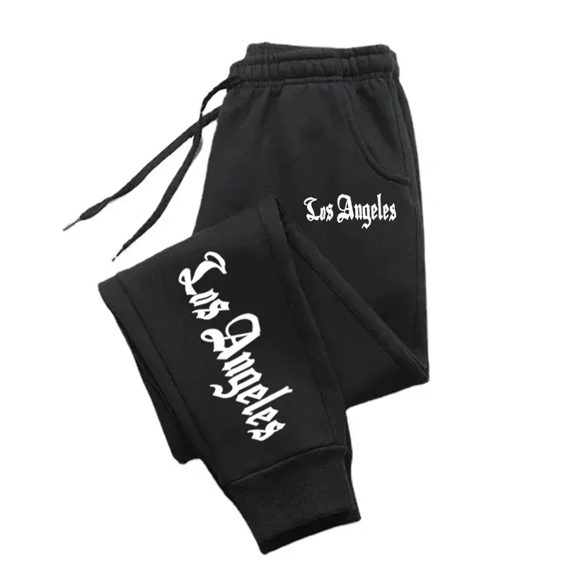 Los Angeles City Letter Tlač mužov Dámske nohavice Nadmerné joggingové tepláky Running nohavice Joggerové potné nohavice párové oblečenie