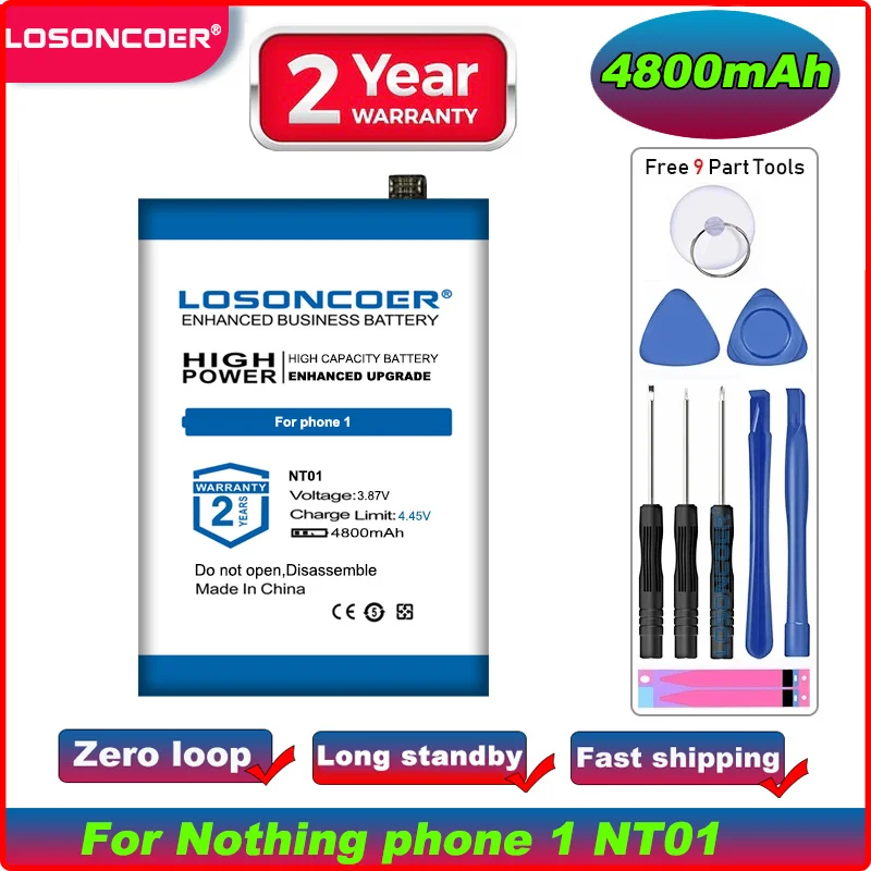 Losoncoer 4800 mAh pre nič za telefón 1 Phone1 NT01 Vysokokapacitná batéria
