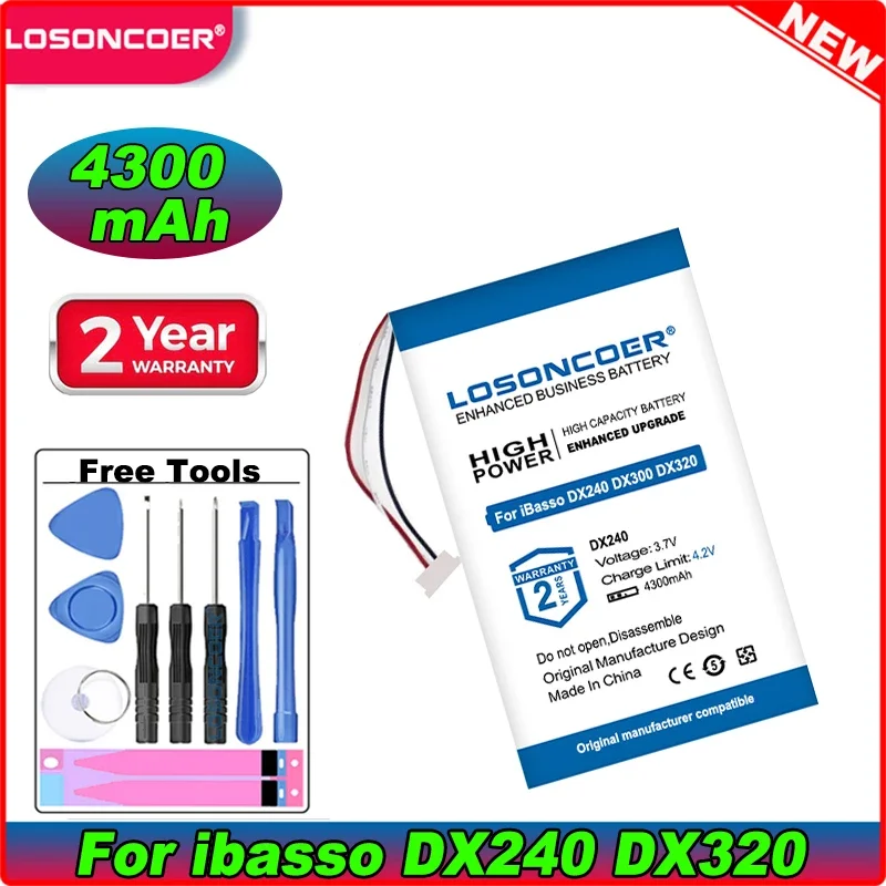 Losoncoer úplne nový 4300 mAh pre ibasso DX240 AMP8MK2 DX320 hráč Baatey
