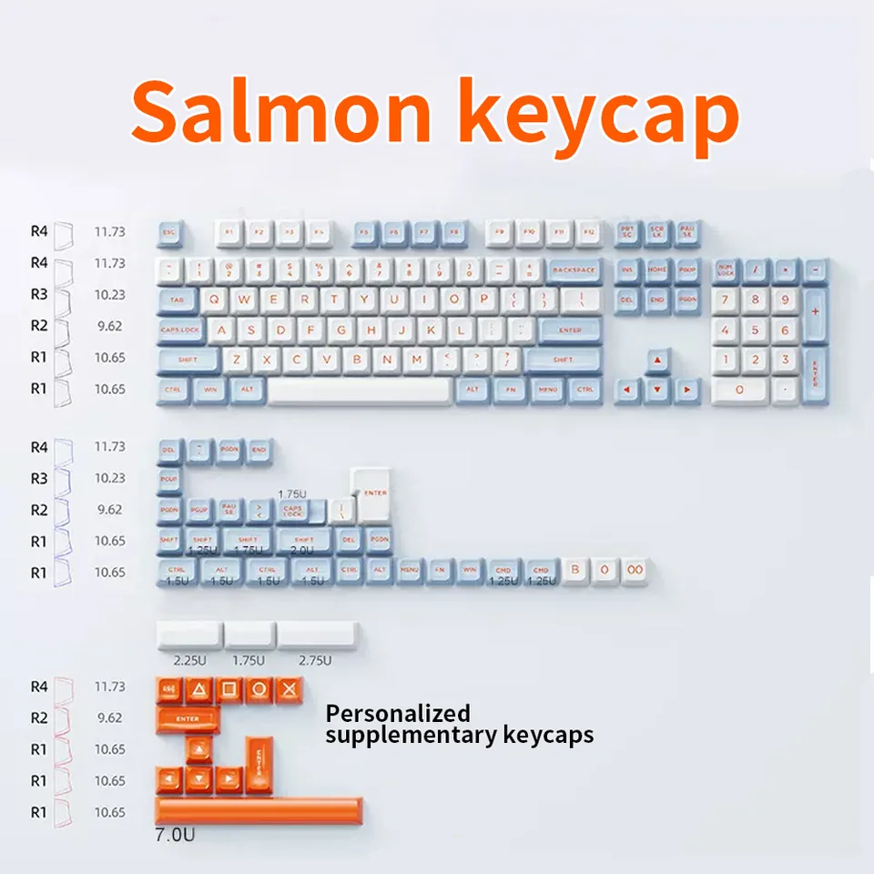Losos 149 Kľúč Roman Keycap PBT Dva farebné tvarované guľôčkové čiapka Asa Výška veľká úplná súprava Klávesnica Osobnosť